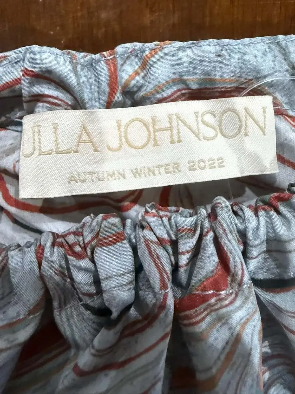 Ulla Johnson Autumn Winter 2022 Marbled Paisley Puff Sleeve Blouse Size 8 Boho